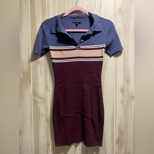 Kendall & Kylie Blue and Burgundy Mini Dress